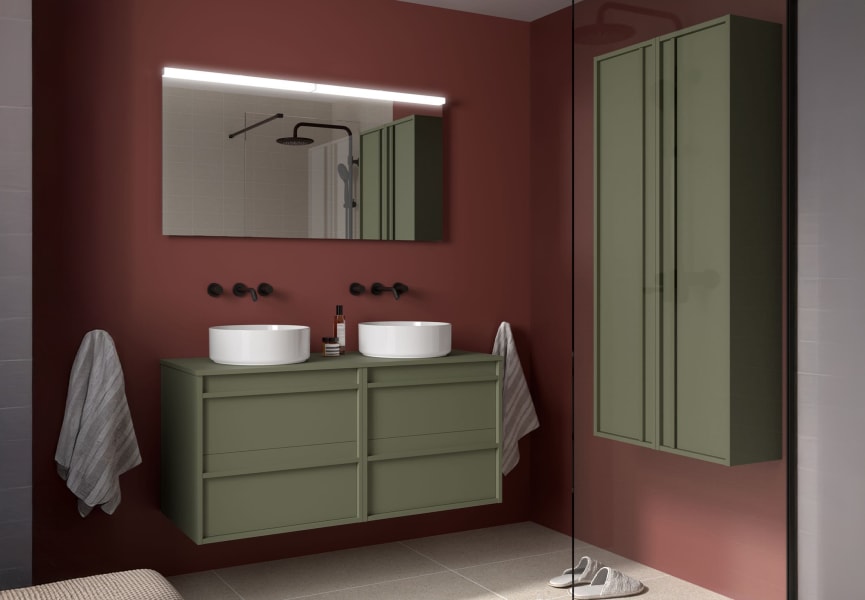 Meubles de salle de bains avec plan de toilette en bois Attila Salgar principal 7
