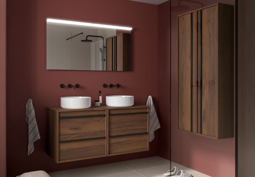 Meubles de salle de bains avec plan de toilette en bois Attila Salgar principal 1