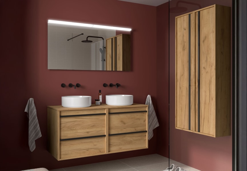 Meubles de salle de bains avec plan de toilette en bois Attila Salgar principal 0
