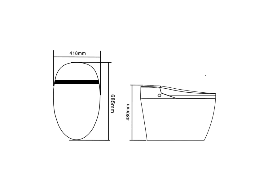 Toilette japonaise intelligente Yaiza Plus Nashi croquis 11