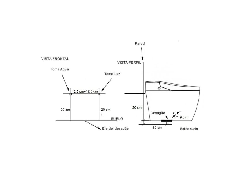 Toilette japonaise intelligente Yaiza Plus Nashi croquis 12