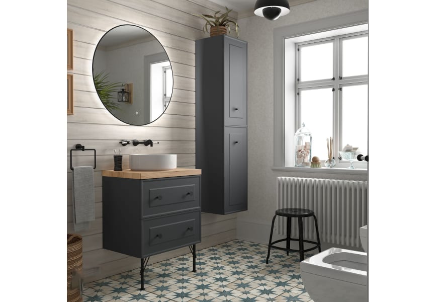 Meuble de salle de bain avec plan en bois Renoir vintage Salgar principal 4