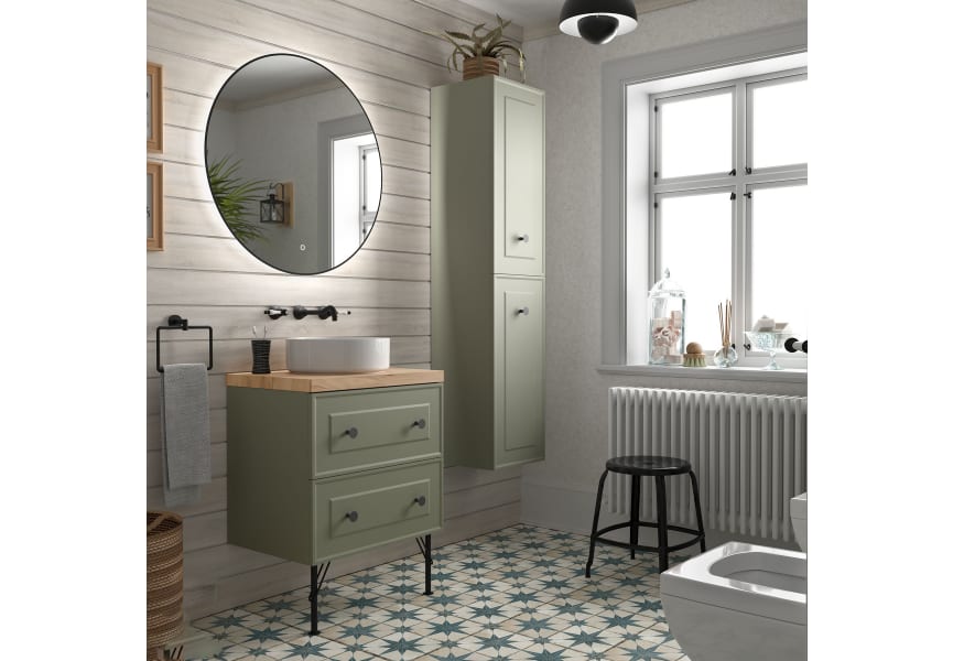 Meuble de salle de bain avec plan en bois Renoir vintage Salgar principal 1