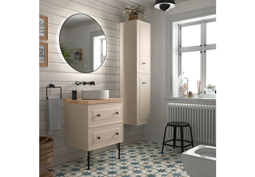 Meuble de salle de bain avec plan en bois Renoir vintage Salgar principal 0