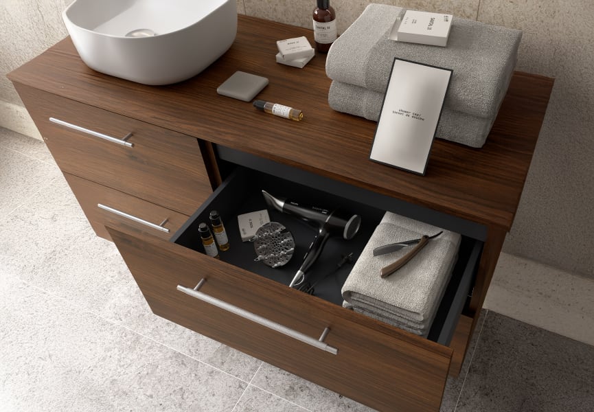 Meuble de salle de bains avec plan de toilette Silane Salgar détail 4