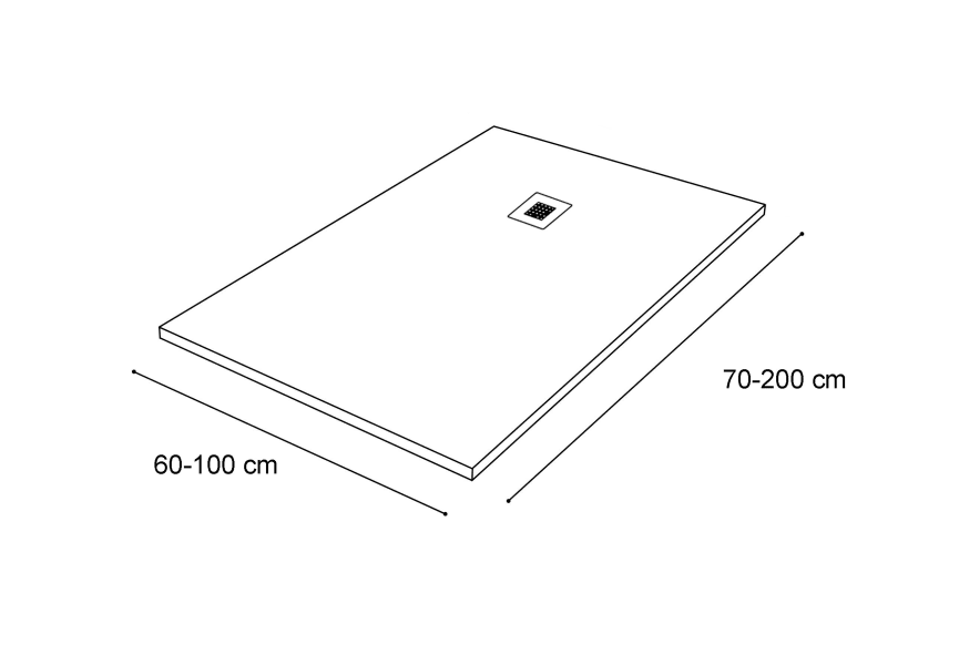 Receveur de douche Solid Surface Cirat Hidronatur croquis 2
