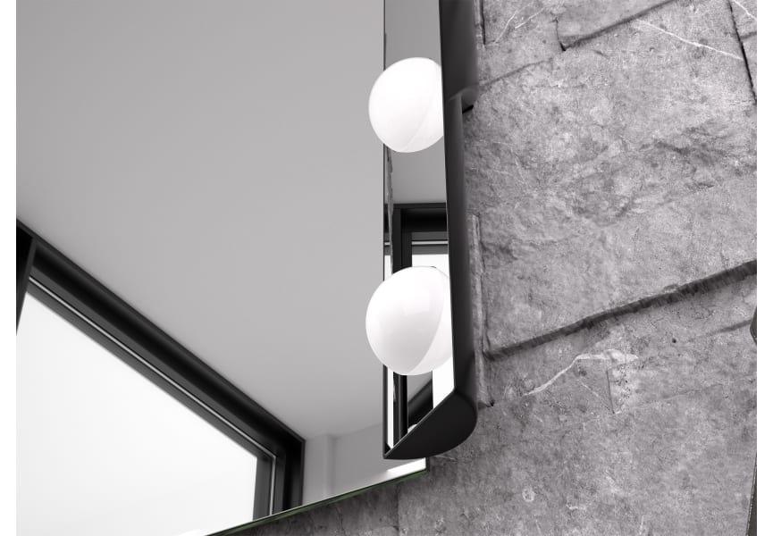 Miroir de salle de bains éclairé Hollywood avec éclairage Eurobath détail 1