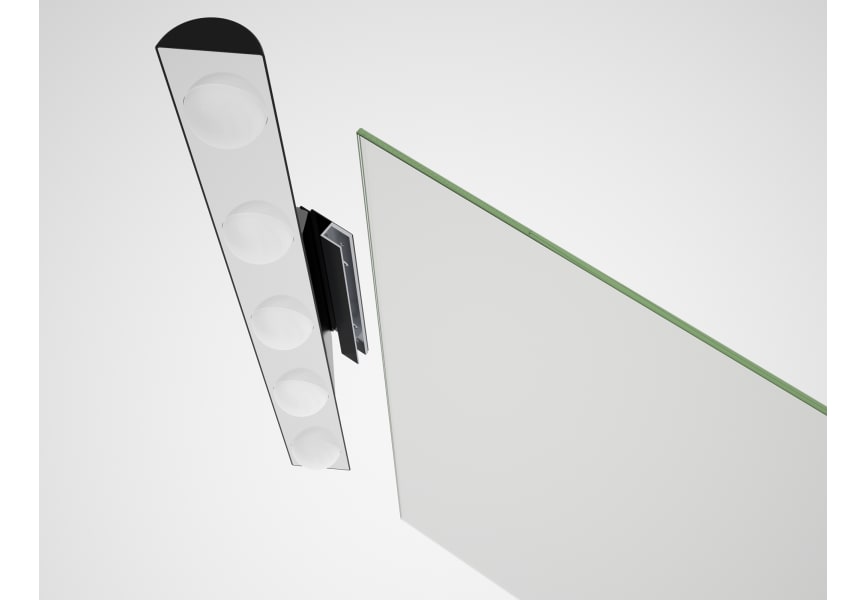 Miroir de salle de bains éclairé Hollywood avec éclairage Eurobath détail 2