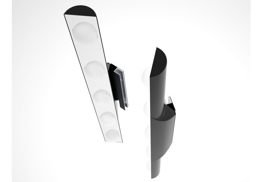 Miroir de salle de bains éclairé Hollywood avec éclairage Eurobath détail 3