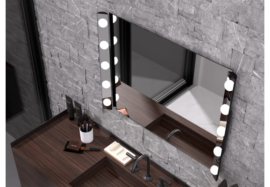 Miroir de salle de bains éclairé Hollywood avec éclairage Eurobath principal 0