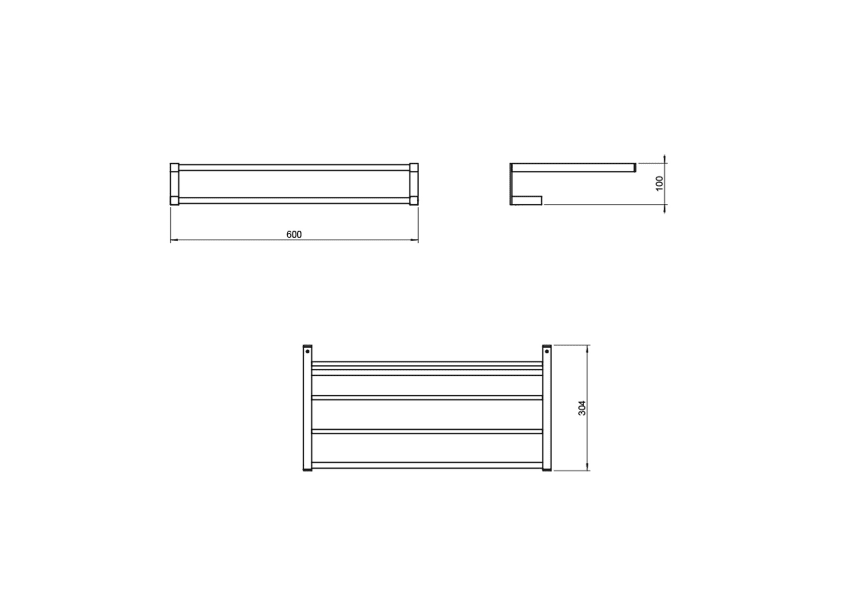 Porte-serviettes de salle de bains Metric Cosmic croquis 2