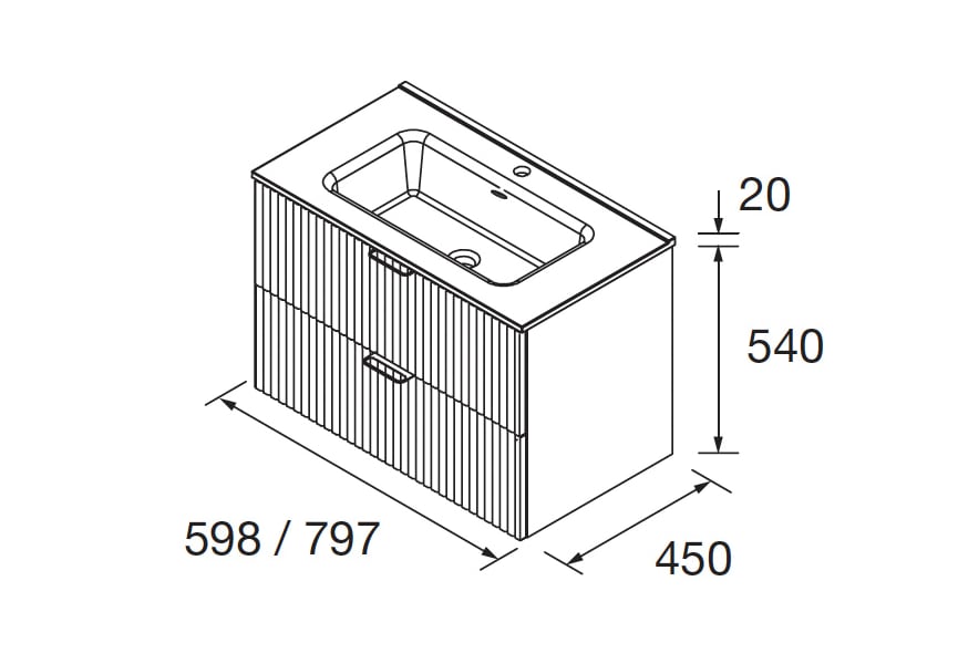 Ensemble de meubles de salle de bains Biba Salgar croquis 4