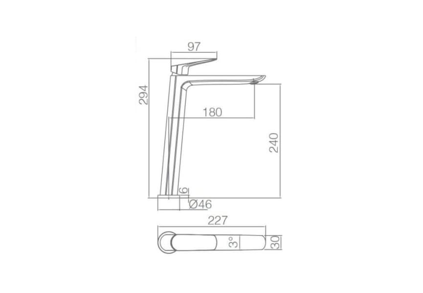 Mitigeur de lavabo Bélgica Imex croquis 4
