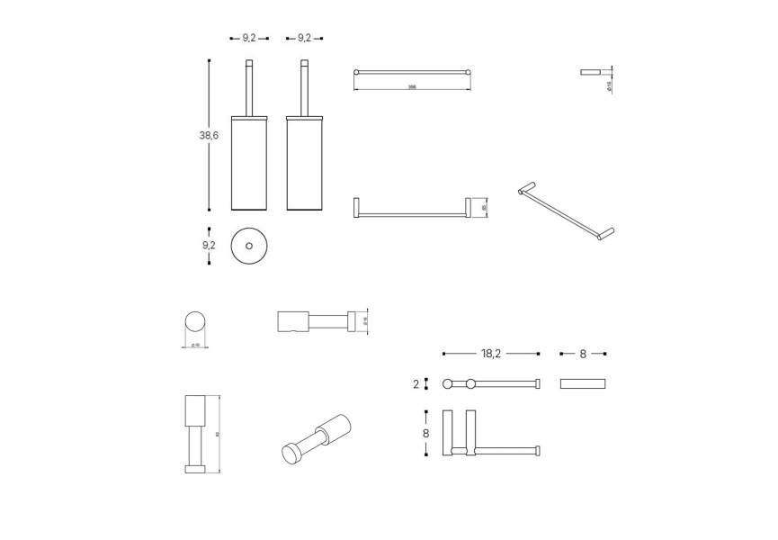 Ensemble d'accessoires de salle de bains Logic Cosmic croquis 6