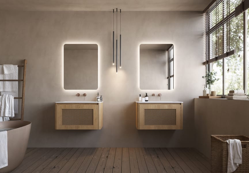 Miroir de salle de bain avec éclairage LED Dinamarca Ledimex environnement 7