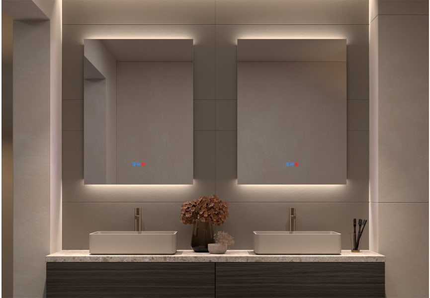 Miroir de salle de bains avec éclairage LED Casiopea Bruntec principal 1