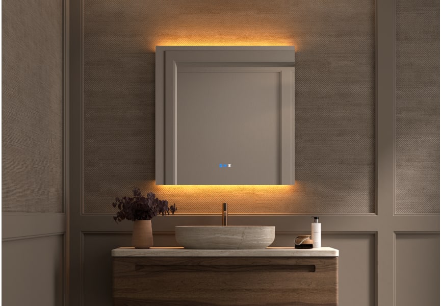 Miroir de salle de bains avec éclairage LED Casiopea Bruntec environnement 9