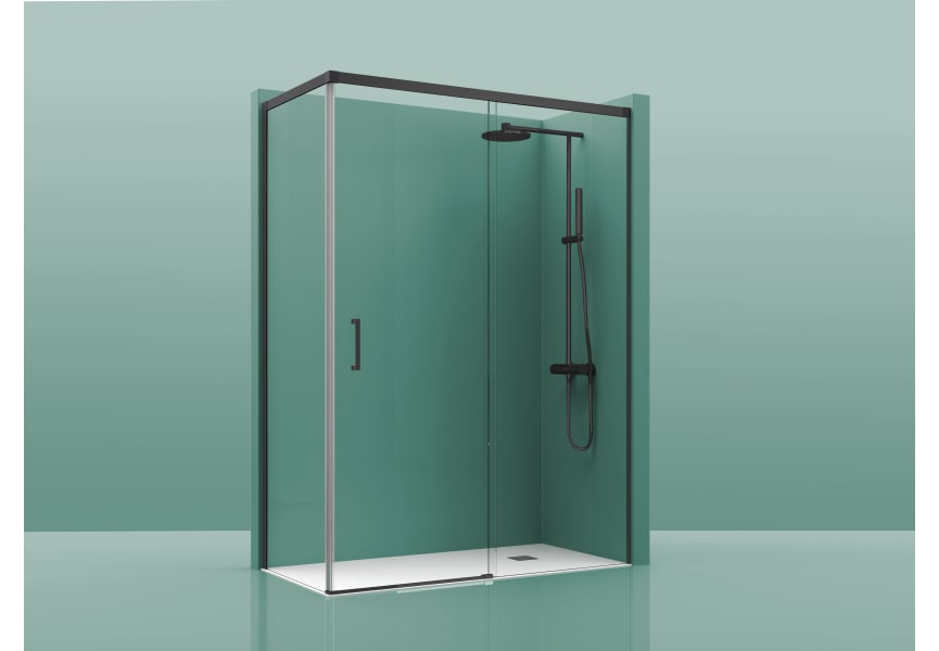 Paroi de douche noir mat Elara Bruntec principal 0