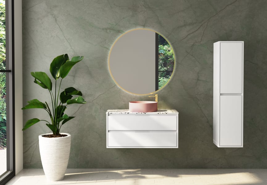 Meuble de salle de bains avec plan de toilette en pierre Boston Bruntec principal 0