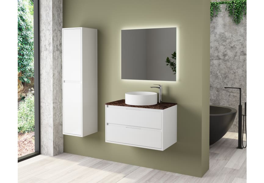 Meuble de salle de bains avec plan de toilette en pierre Boston Bruntec principal 1