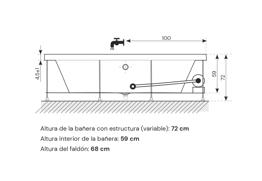 Baignoire d'hydromassage Jazz XL Baños 10 croquis 5