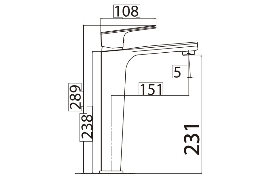 Robinet de lavabo Bali Imex croquis 1