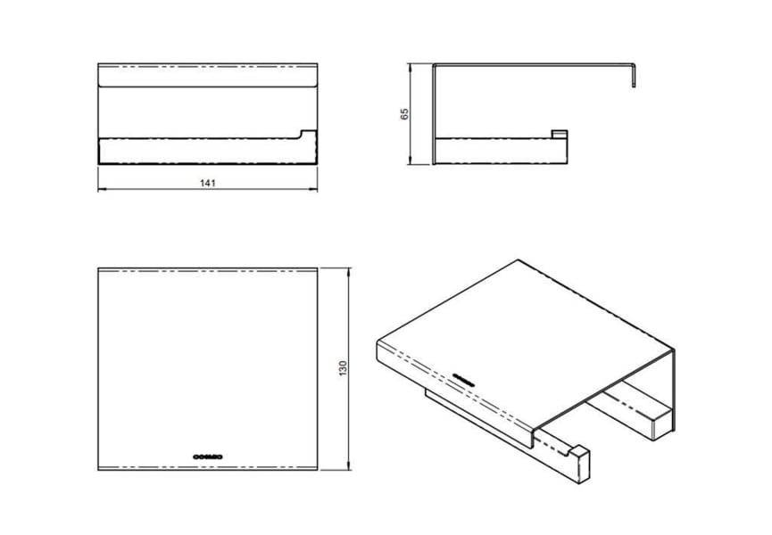 Porte-rouleau de toilette The Grid Cosmic croquis 5