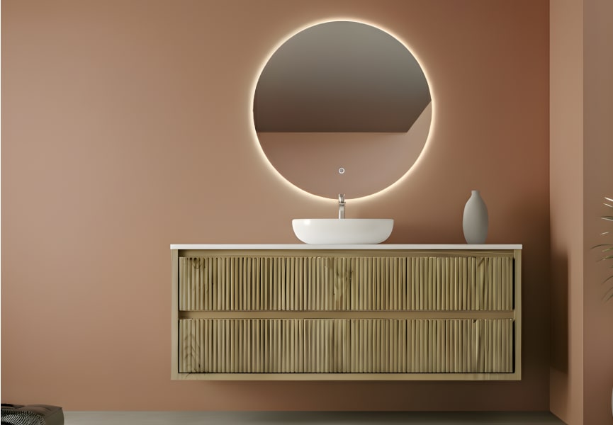 Meuble de salle de bains en bois massif avec plan de toilette Alpes 19 Bruntec principal 1