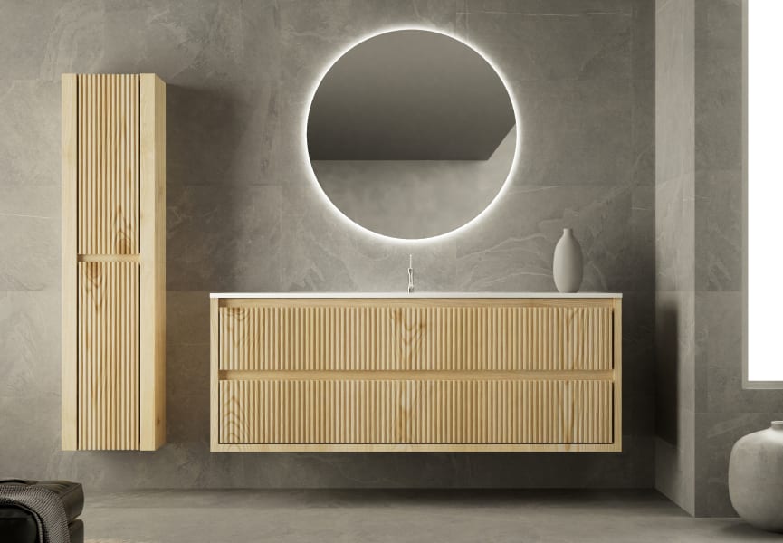 Meuble de salle de bains en bois massif avec plan de toilette Alpes 19 Bruntec principal 0