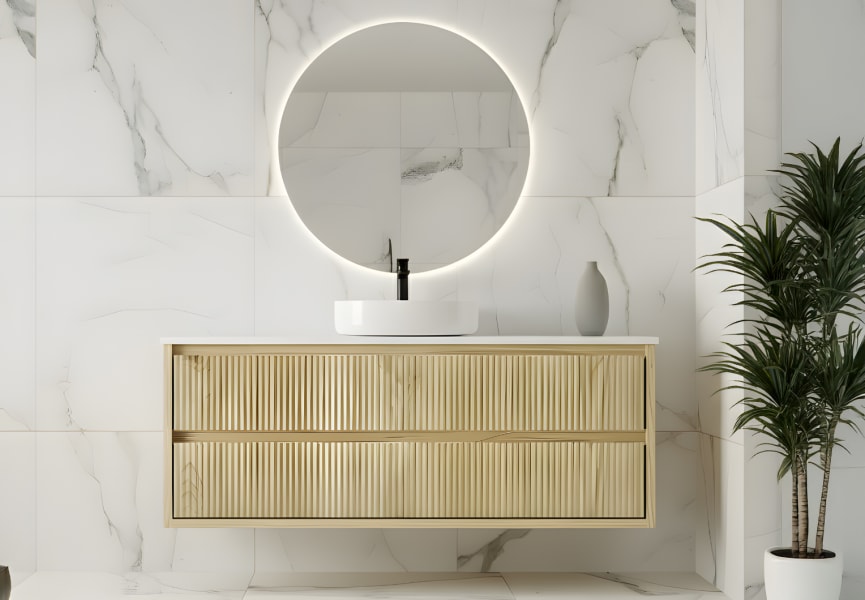 Meuble de salle de bains en bois massif avec plan de toilette Alpes 19 Bruntec principal 0