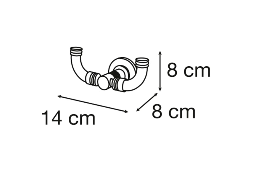 Cintre de salle de bain double pour salle de bain Paula par Mediterranea de baño croquis 1