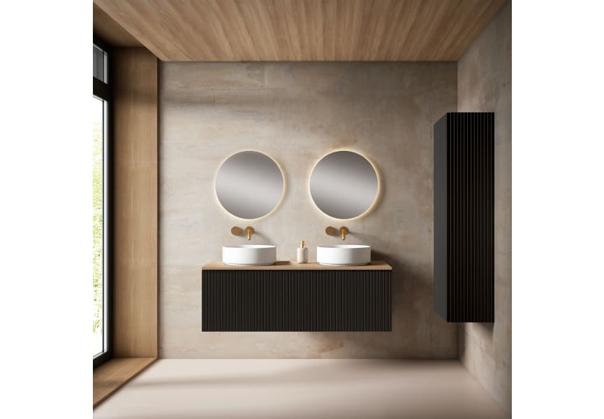 Meuble de salle de bains avec plan de toilette en MDF hydrofuge Bari Visobath principal 2