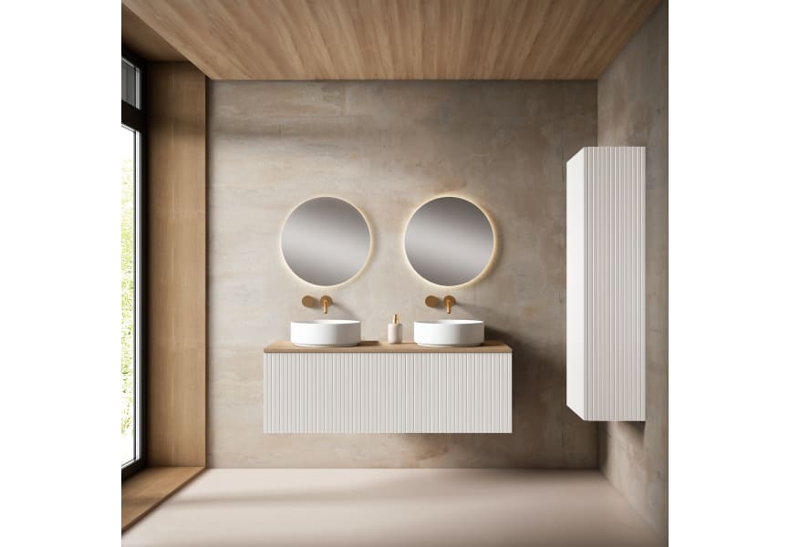 Meuble de salle de bains avec plan de toilette en MDF hydrofuge Bari Visobath principal 3