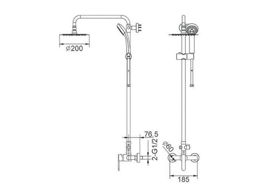 Set de douche Roma Imex croquis 8