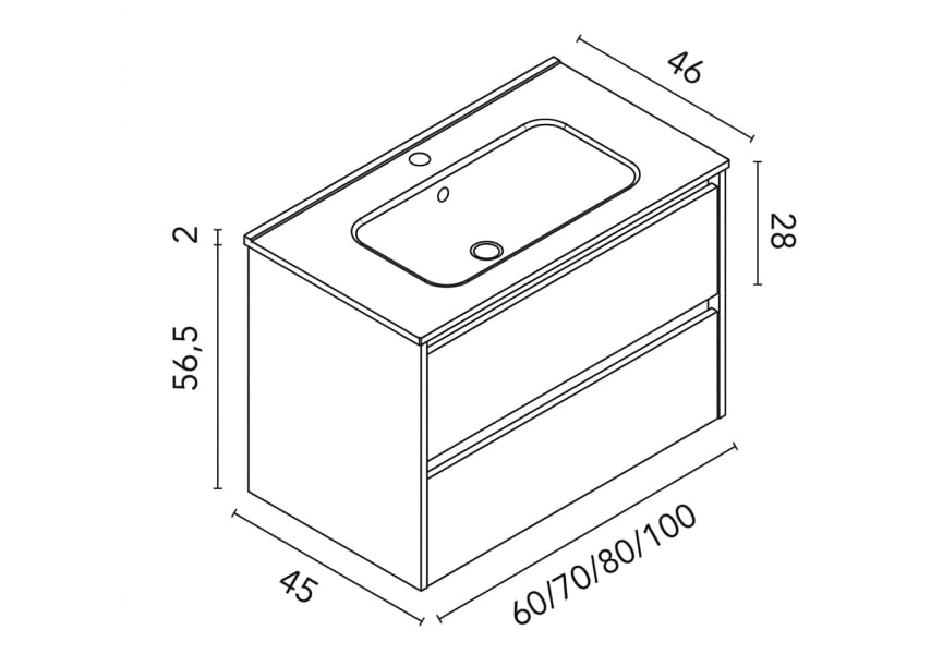 Ensemble de meubles de salle de bains Sansa Royo croquis 7