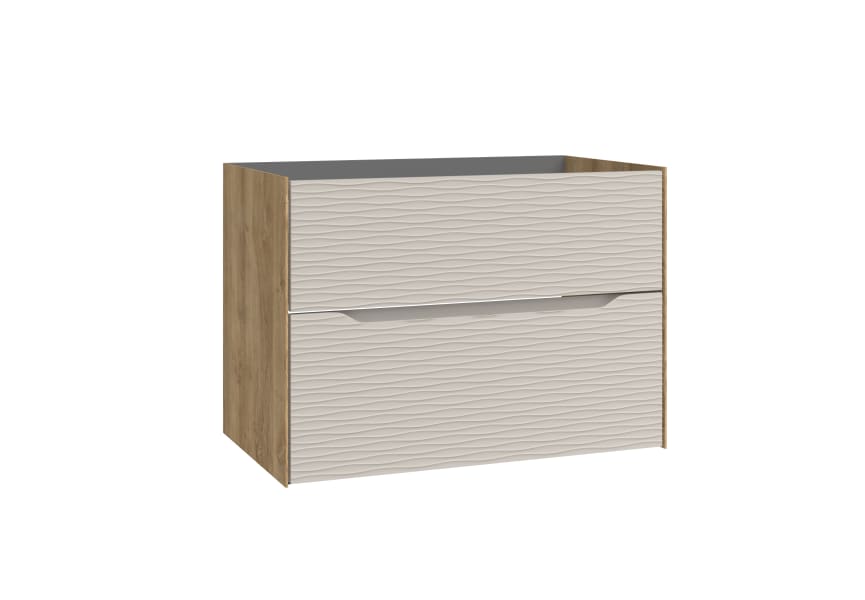 Meuble de salle de bains avec plan de toilette en bois Sahara Coycama principal 10