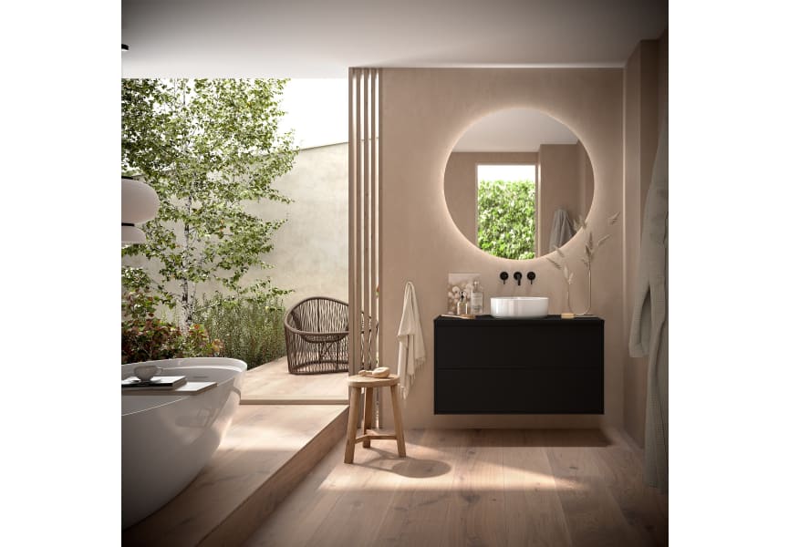 Ensemble de meubles de salle de bains avec plan de toilette en bois Optimus Salgar principal 2