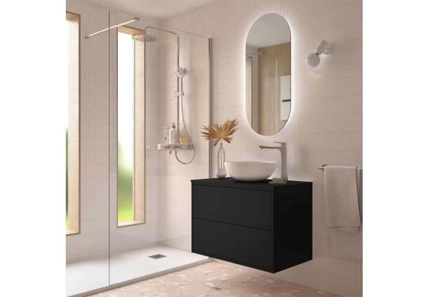 Ensemble de meubles de salle de bains avec plan de toilette en bois Optimus Salgar environnement 9