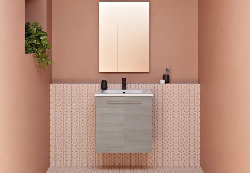 Ensemble complet de meubles de salle de bains à profondeur réduite 35 cm Street Royo principal 1