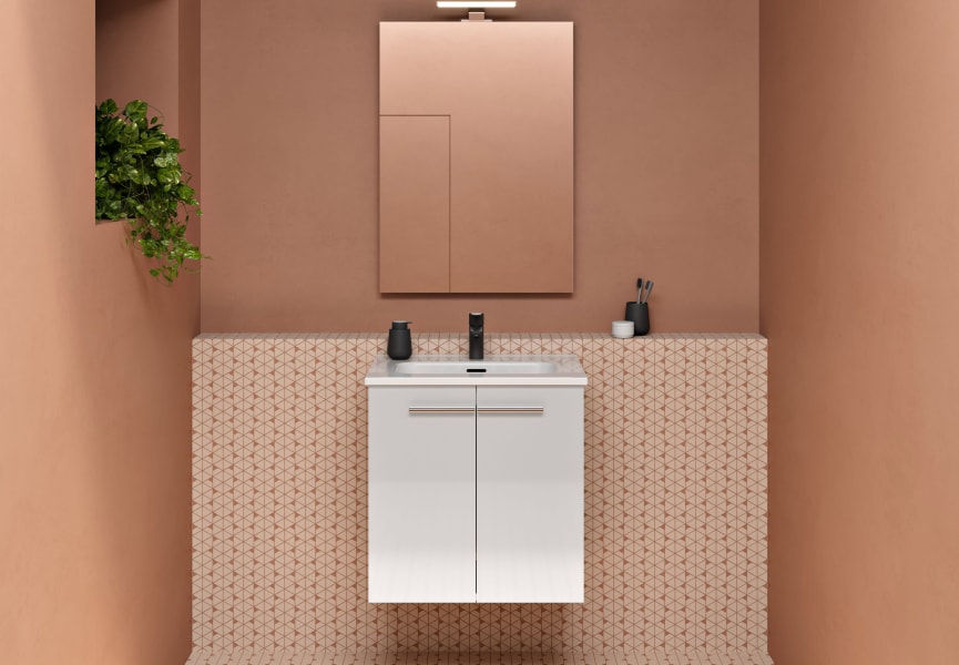 Ensemble complet de meubles de salle de bains à profondeur réduite 35 cm Street Royo principal 0