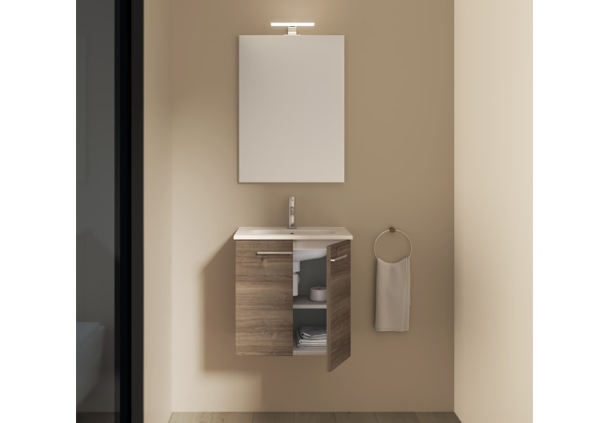 Ensemble complet de meubles de salle de bains à profondeur réduite 35 cm Street Royo principal 4