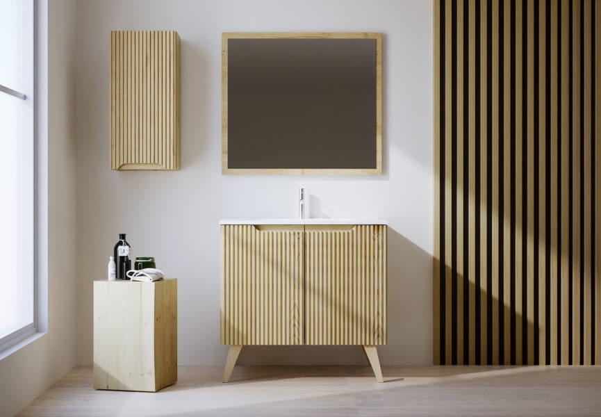 Ensemble de meubles de salle de bain en bois massif Alpes 14 Bruntec principal 0