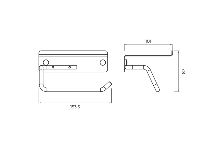 Essential Medimex Porte-serviettes de salle de bains avec étagère croquis 6