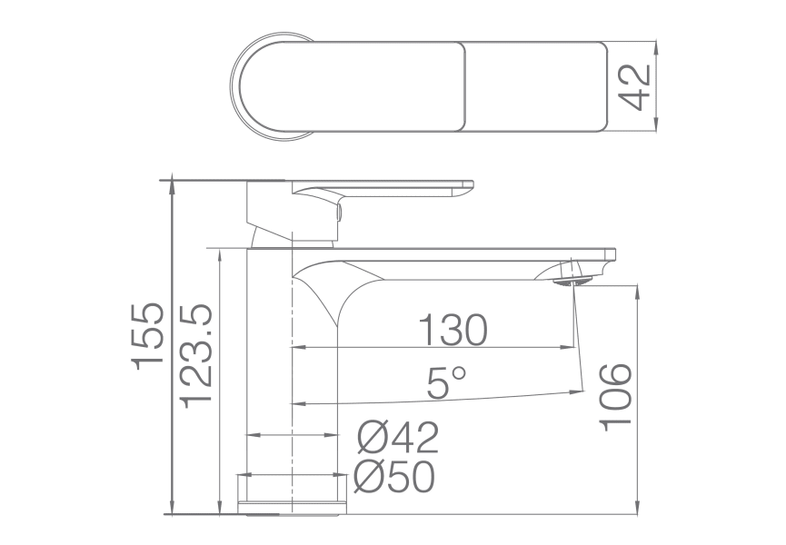 Saona Imex robinetterie de lavabo croquis 2
