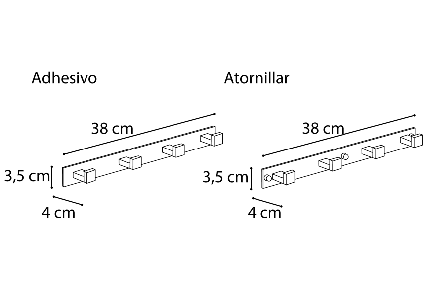 Cintre quadruple pour salle de bains 609 Mediterránea de Baño croquis 2