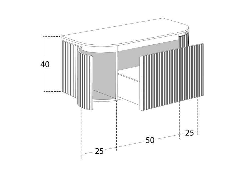 Meuble de salle de bains en frêne massif avec plan de toilette en bois Neo Curve Bruntec croquis 3