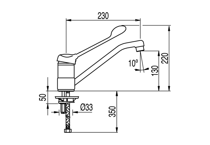 Robinet de lavabo PMR Medical Tres croquis 1