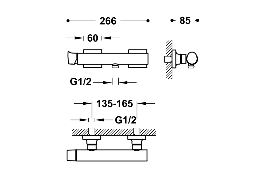 Robinet de douche Project Tres croquis 11