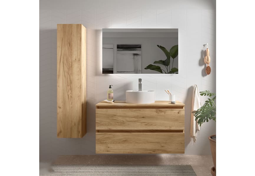 Meuble de salle de bain avec vasque à poser Bequia Salgar environnement 15