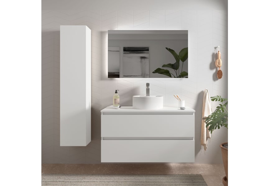 Meuble de salle de bain avec vasque à poser Bequia Salgar environnement 12